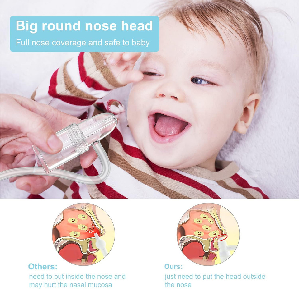 Nasal Aspirator For Baby And Toddler By Chiboji | Nose Clearing With Hand Pump And Non-Invasive Tip For Quick, Quiet Suction | Clear Clogged Passages, Stoppages, And Boogers