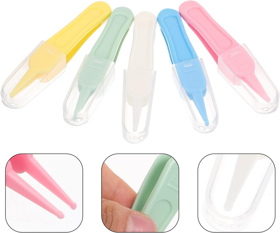 Ear Nose Clean Navel Infant Nose Cleaning Tweezer 5Pcs Soft Nose Cleaning Clip Remover Care Ear Nose Navel Clean Tool Nipper For Ear Wax Removal Tool