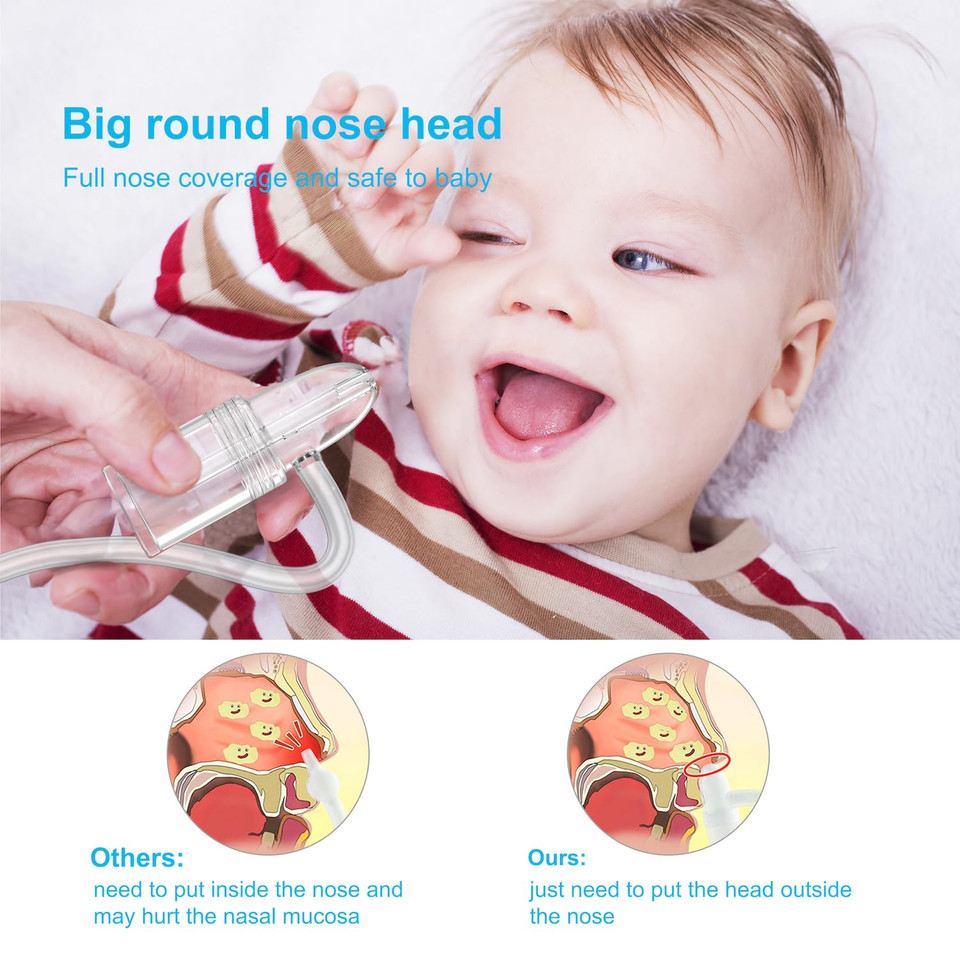 Baby Nasal Aspirator With Powerful Hand Pump & Non-Invasive Nose Tip | Quiet & Comfortable Nose Suction For Baby