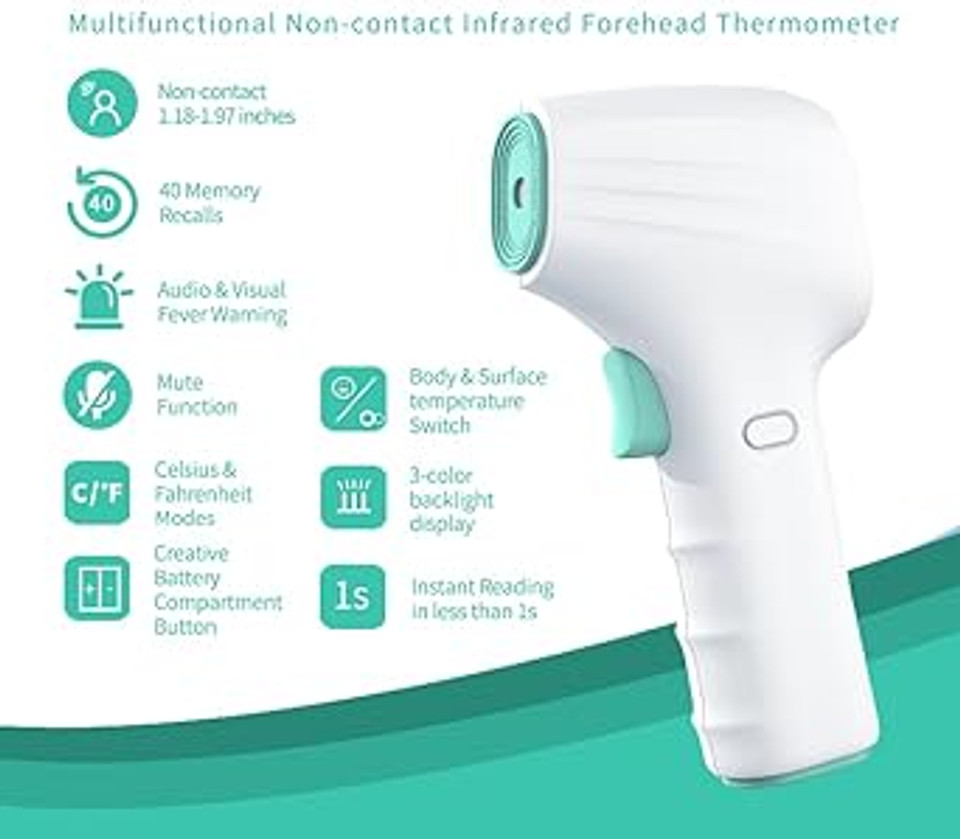 RoHS, Non-Contact Digital Infrared Thermometer for Adults, Kids, Babies, and Elderly