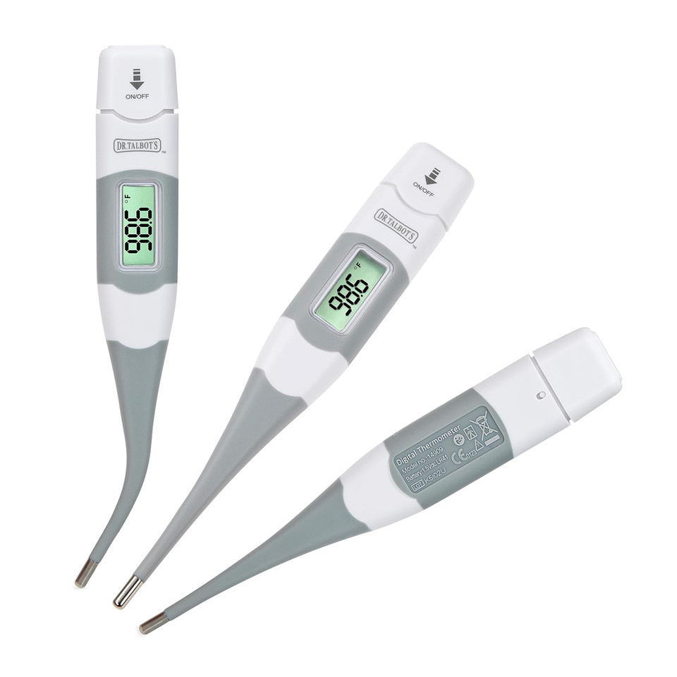 Dr. Talbot's Flex Tip Digital Thermometer with Protective Case - Fahrenheit and Celsius Digital Read Baby Thermometer - 3+ Months