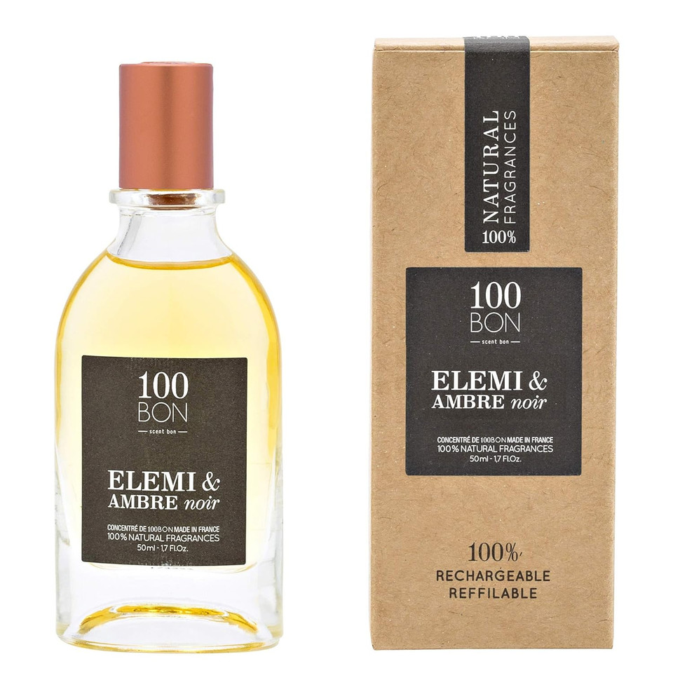 100Bon Elemi & Ambre Noir  Warm, Oriental Organic Fragrance For Women & Men  Sensual Amber Fragrance With Bergamot, Jasmine & Ylang Ylang - 100% Natural Concentrate Fragrance Spray, 1.7 Fl Ozspray 1.7 Ounce