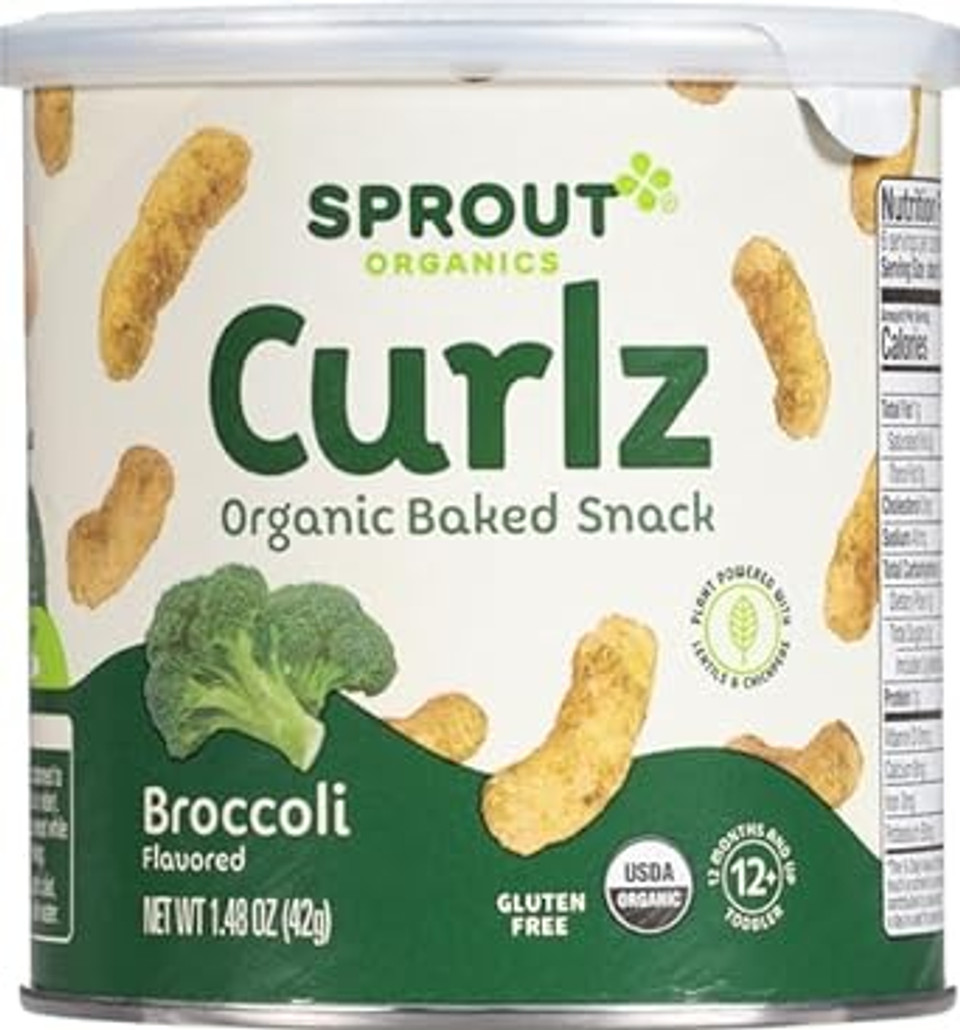 Sprout Organic Curlz Toddler Snacks, Broccoli, 1.48 Oz