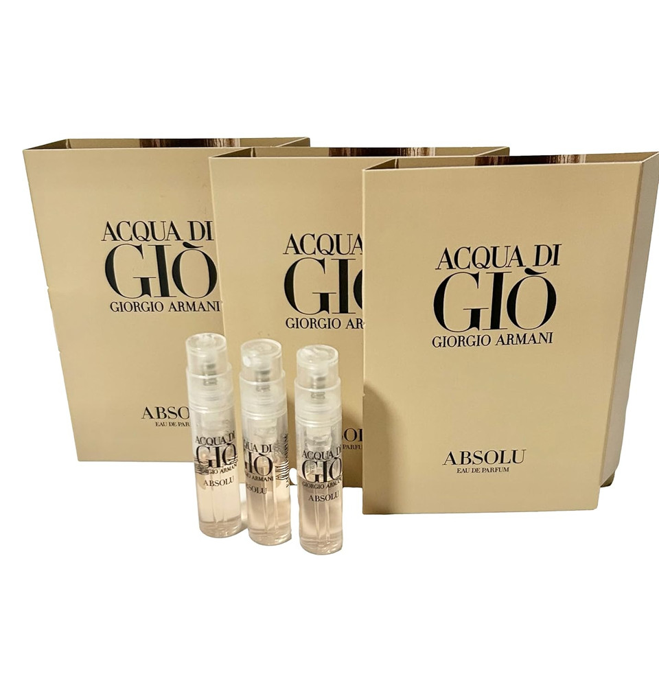 Giorgio Armani Men Acqua Di Gio Absolu De Parfum Sample Spray Perfume 1.2Ml /.04 Oz - 3 Pcs Set