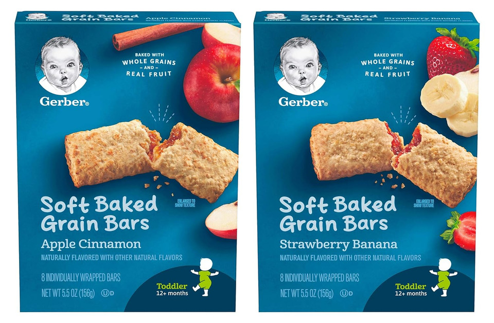 Gerber Soft Baked Grain Bars Variety Pack, 1 Apple Cinnamon, 1 Strawberry Banana, 2 Ct Gerber Soft Baked Grain Bars Variety Pack, 1 Apple Cinnamon, 1 Strawberry Banana, 2 Ct