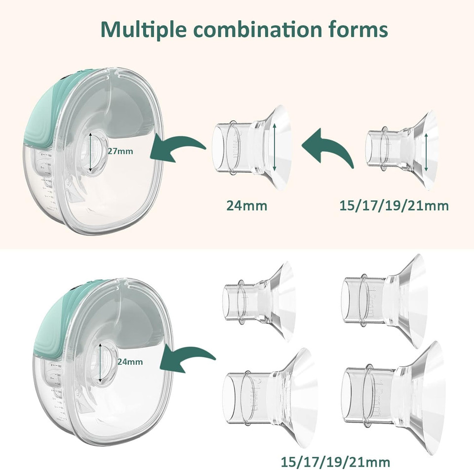 MomMed Flange Inserts 17mm for MomMed/Momcozy/Tsrete 24mm Breast Shields/Flange, 17 mm Flange to Reduce 24mm Nipple Tunnel Down to 17 mm, 2Pack