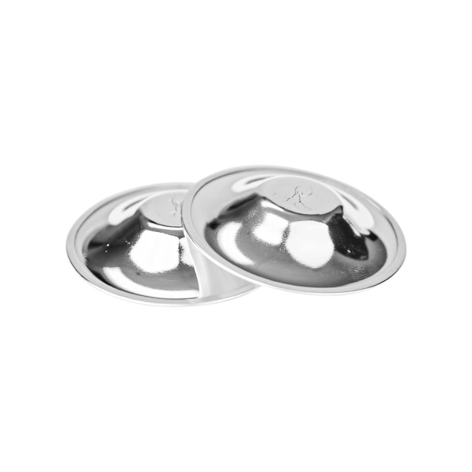 Zomee Original Silver Nursing Cups - Nipple Shields For Nursing Newborn - Breastfeeding Essentials - Tri-Laminate Silver Protect And Soothe - Nipple Covers - Made In Italy (Standard)