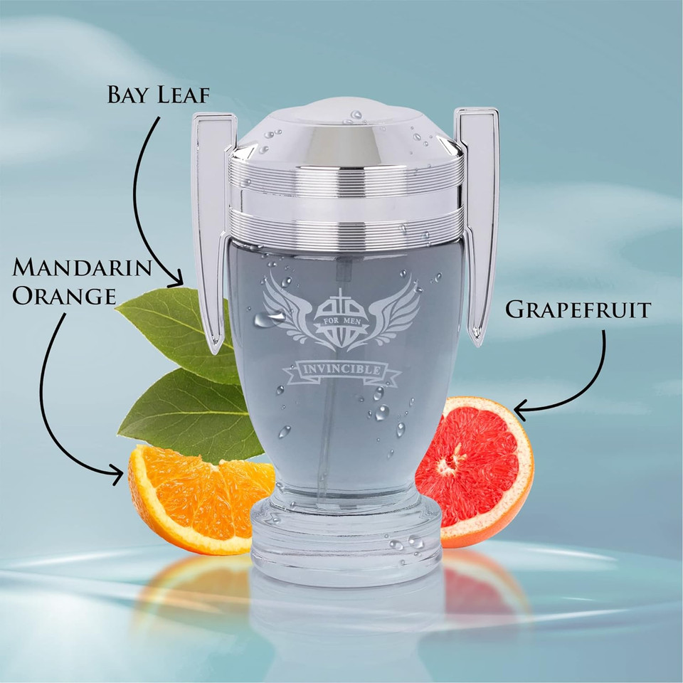 Novoglow Invincible, Eau De Parfum Spray For Men, Great Gift, Masculine Fragrance, Daytime And Casual Use, For All Skin Types, 3.4 Fl Oz With A Suede Pouch Included