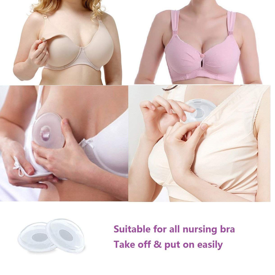 Breast Milk Leak Collection Shell Nursing Mom For Breastfeeding Nipple Cups (4Pack)