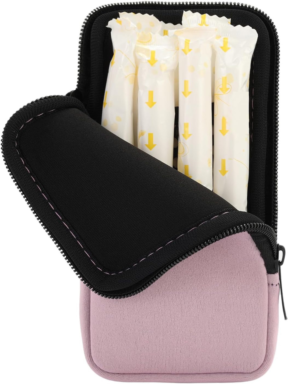 Tampon Storage Bag, Neoprene Tampon Organizer Case With Zipper Small Pouch For Feminine Products Portable Period Bags For Women,Ladies (Light Purple, 2Pcs)