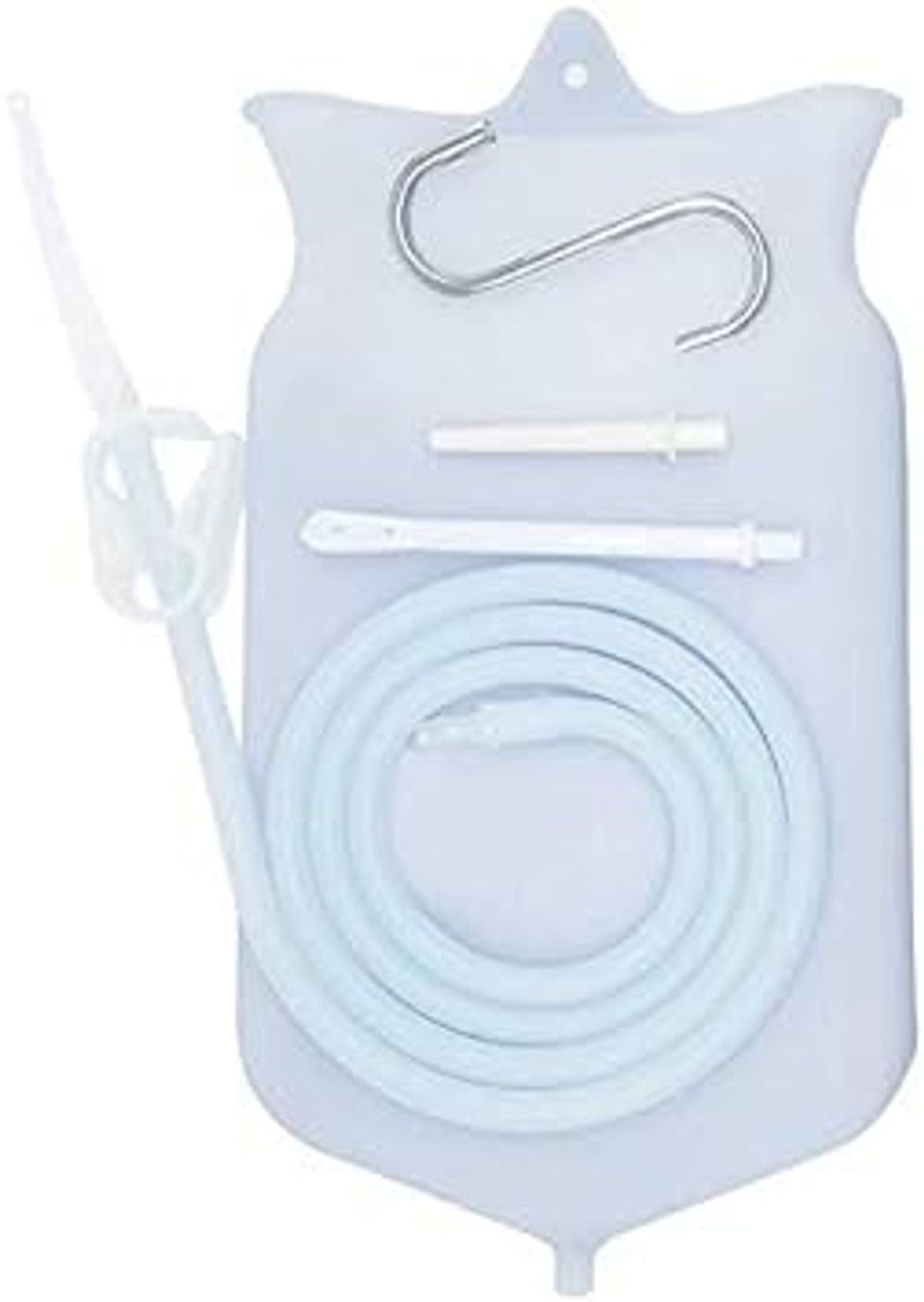 Non-Toxic Silicone Enema Bag Kit Bpa And Phthalates Free Anal Douche For Colon Cleansing With Hose, 3 Nozzle (2 Quart Transparent)