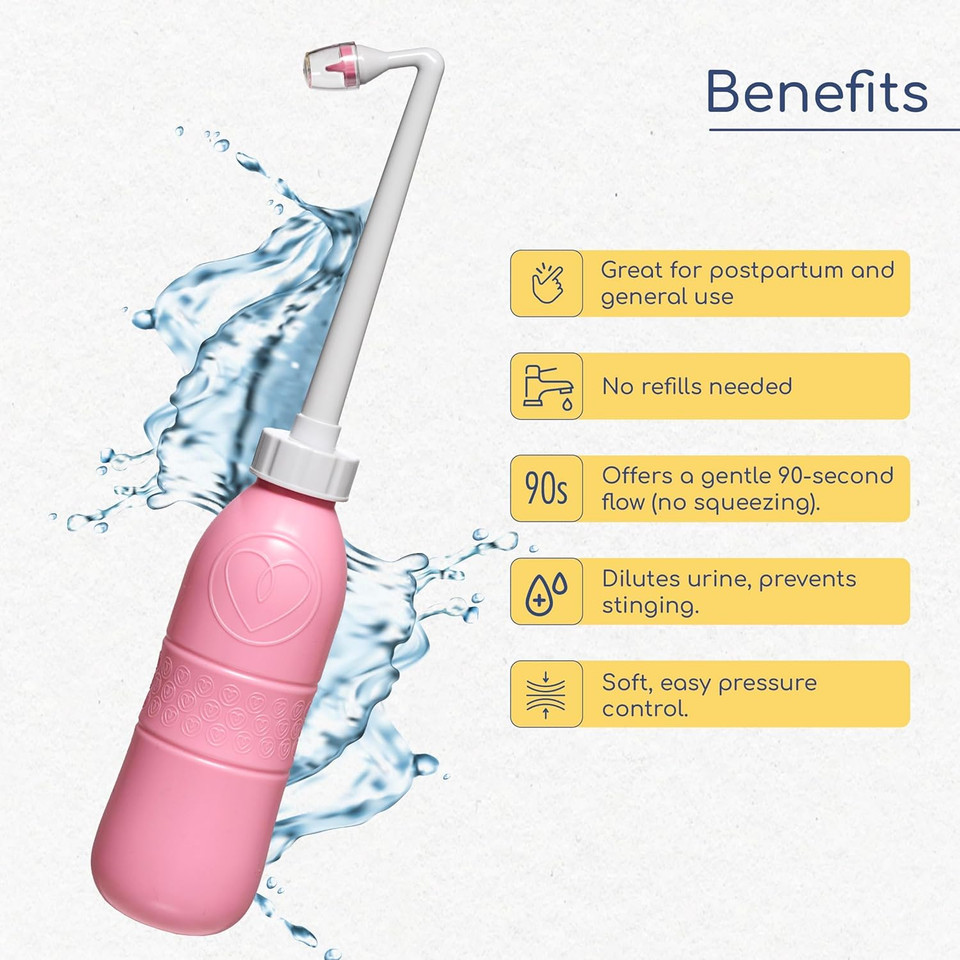 First Days Maternity - Maxi Peri Bottle For Maximum Postpartum Soothing! Large 650Ml Capacity Allows For An Effective Soothe. Pink Colour
