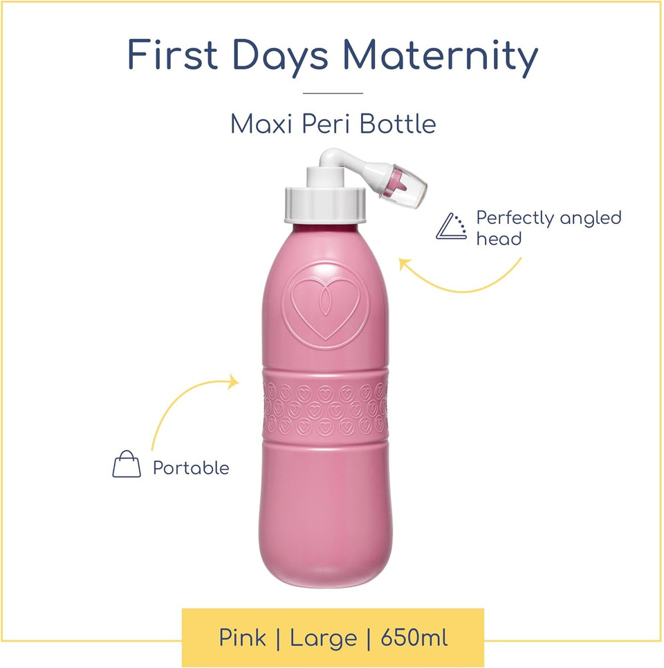 First Days Maternity - Maxi Peri Bottle For Maximum Postpartum Soothing! Large 650Ml Capacity Allows For An Effective Soothe. Pink Colour