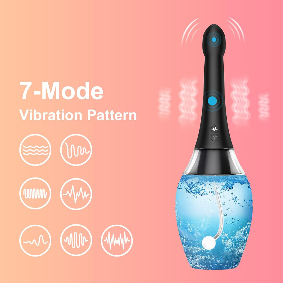 Enema Portable Bidet Anal Douche For Men Women Douche Anti Back 5 Water Outlets Skin-Friendly Silicone Material 16 Fl Oz