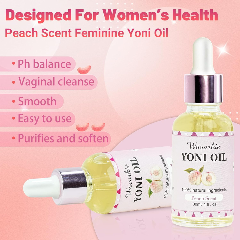3 Pcs Yoni Oil Yoni Bar Soap Set For Women Ph Balance, Feminine Oil Feminine Wash Vaginal Moisturizer Odor Eliminator, Natural Feminine Care, 2 * 1Fl. Oz Yoni Essential Oil, 1* Yoni Bar 3.53Ozpeach
