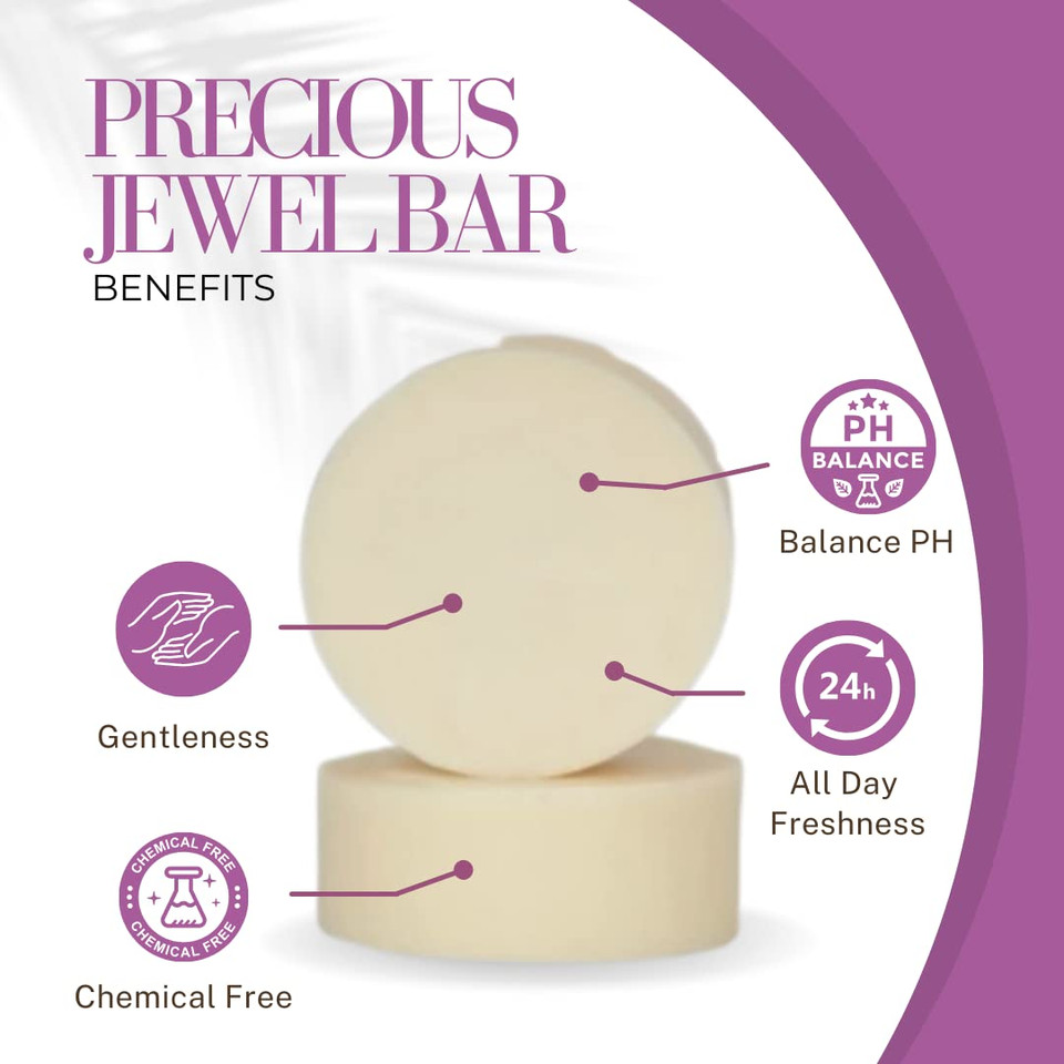 Dornee' Precious Jewel Bar Soap, Feminine Hygiene Soap, Gentle Vaginal Cleansing For Women, Yoni Soap, Cold Pressed, Eliminates Order, Fragrance-Free, Ph Balanced (5 Oz)