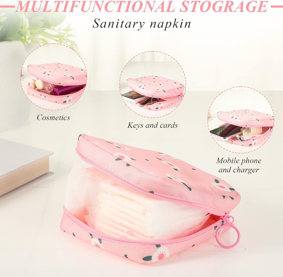 Shappy 4 Pieces Sanitary Napkin Bag Period Pad Pouch Period Holder Bag Kit Portable Tampon Pouches Zipper Bags For Menstruation Period Teen Girls Women Feminine Ladies Shappy 4 Pieces Sanitary Napkin Bag Period Pad Pouch Period Holder Bag Kit Portable Tampon Pouches Zipper Bags For Menstruation Period Teen Girls Women Feminine Ladies