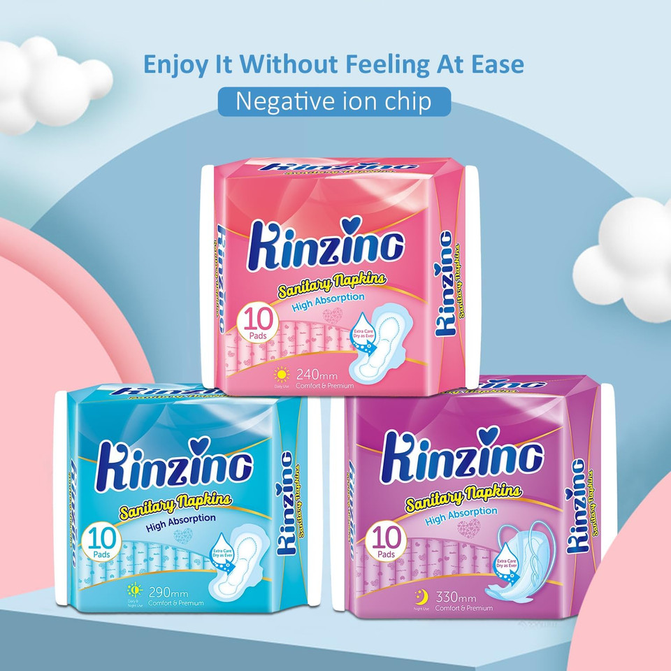 Maxi Pads For Women Heavy Flow With Wings Pure Cotton Panty Liners 10 Count Fragrance-Free Pad