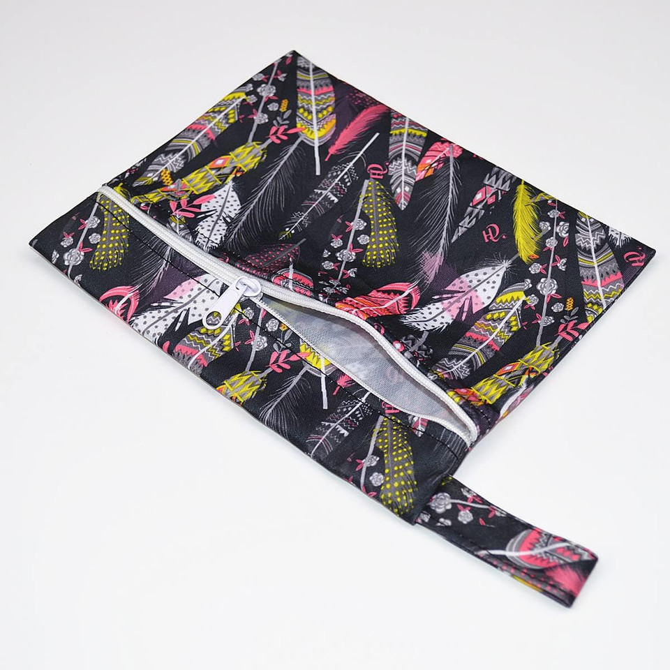 7Pcs Set 1Pc Mini Wet Bag +6Pcs 8 Inch Cloth Mama Cloth/Menstrual Pads/Reusable Sanitary Pads/Panty Liners