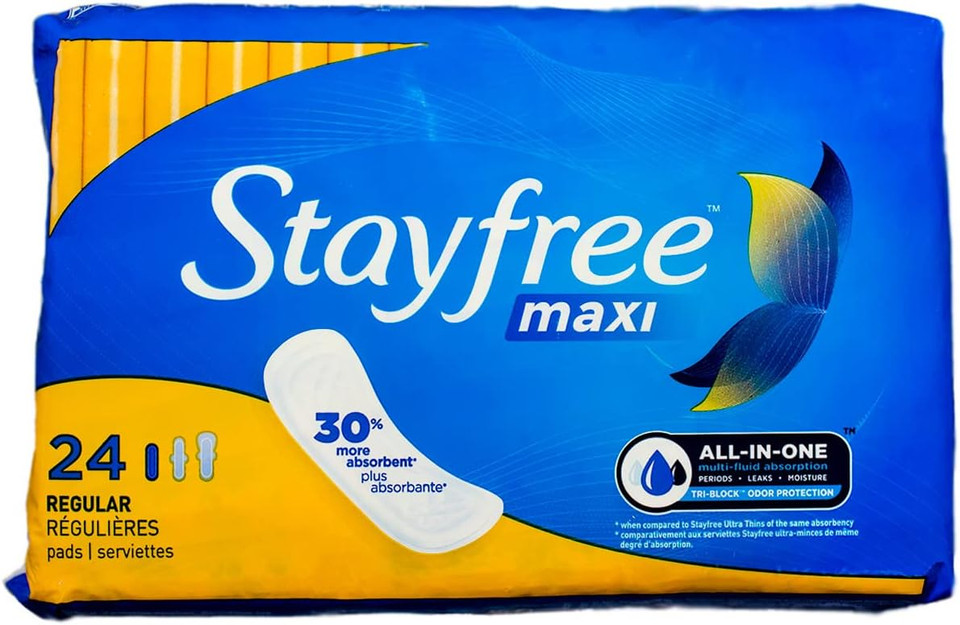 Stayfree Reg Maxi Pad 24C Size 24Ct Stayfree Regular Maxi Pad 24Ct