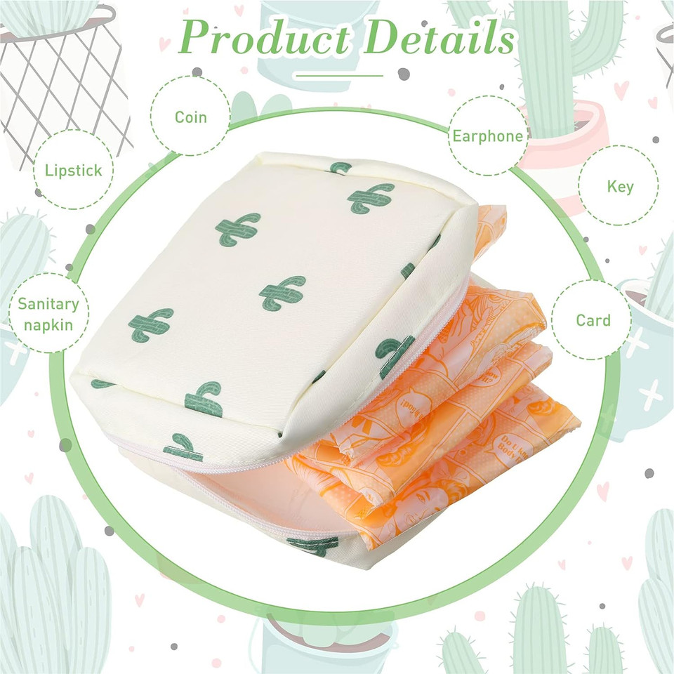 4 Pieces Sanitary Napkin Storage Bags Period Bag For Teen Girls Pad Bags For Period For School Sanitary Pouch For Feminine Products Sanitary Pad Storage Bag With Zipper For Teen Girls Women Ladies