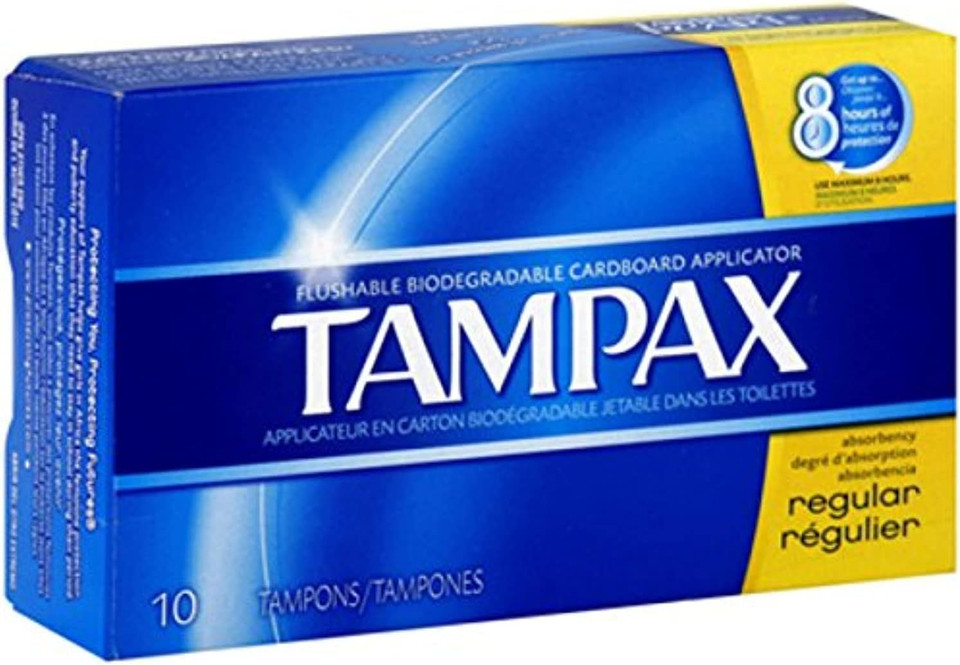 Tampax Regular Tampons With Flushable Cardboard Applicator - Regular - 10 Ct