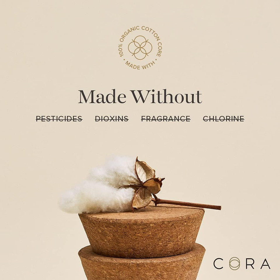 Cora Organic Applicator Tampons | Light Absorbency | 100% Cotton Core, Unscented, Bpa-Free Compact Applicator | Leak Protection, Easy Insertion, Non-Toxic | Packaging May Vary (16 Count)