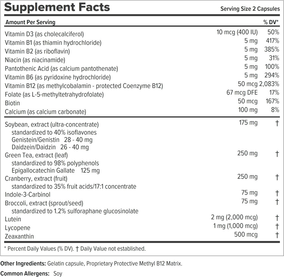 Andrew Lessman Ultimate Womenã¢ÂS Wellness 60 Capsules ÃÂ Naturally Relieves Menopause Symptoms, Pms & Perimenopause, With Soy Isoflavones, Egcg, Cranberry, Indole-3-Carbinol. Easy To Swallow Capsules
