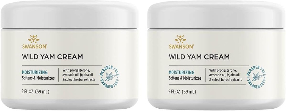 Swanson Wild Yam Cream - Formula For Women Promoting Perimenopause & Menopause Support - Women'S Health Balm W/No Parabens For Comfort & Wellness - (2 Fl. Oz. Jar) 2 Pack)