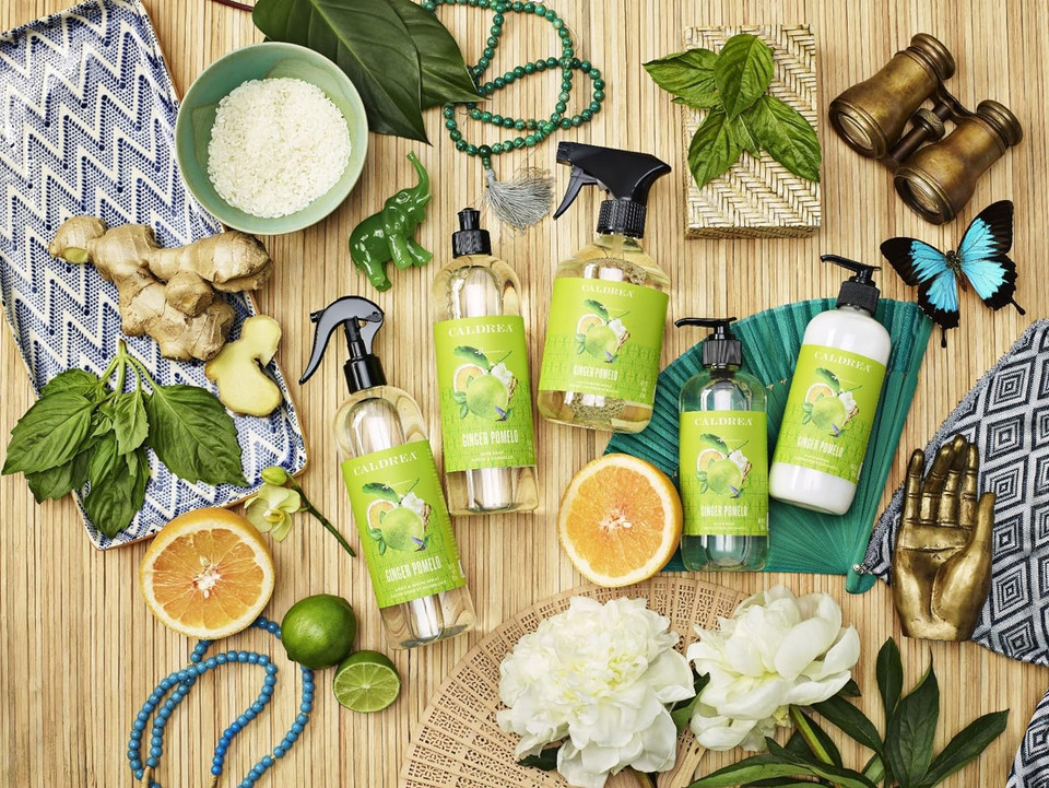 Caldrea Linen And Room Spray Air Freshener, Made With Essential Oils, Plant-Derived And Other Thoughtfully Chosen Ingredients, Ginger Pomelo Scent, 16 Oz