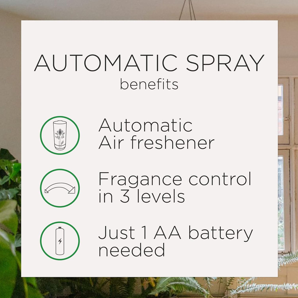 Air Wick Automatic Air Freshener Spray Refill, Fresh Linen, 3Ct, Essential Oils, Odor Neutralization