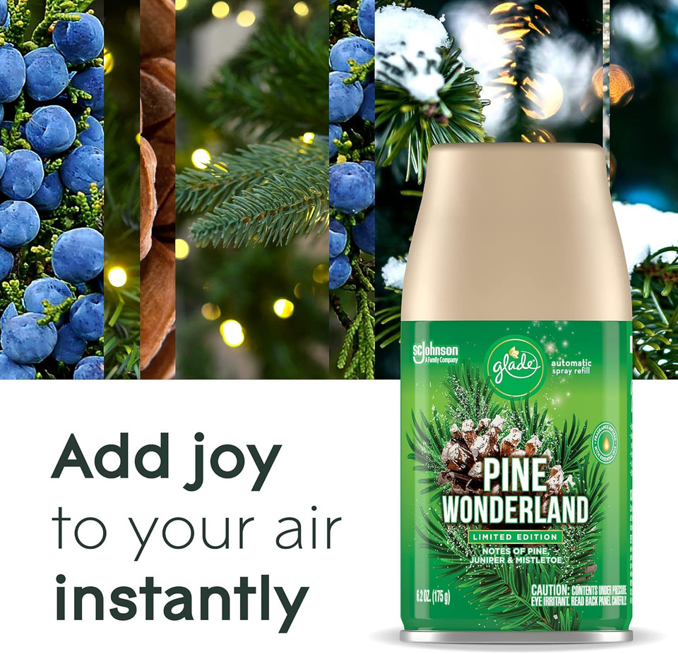 Glade Automatic Spray Refill, Air Freshener For Home And Bathroom, Pine Wonderland, 6.2 Oz, 3 Count