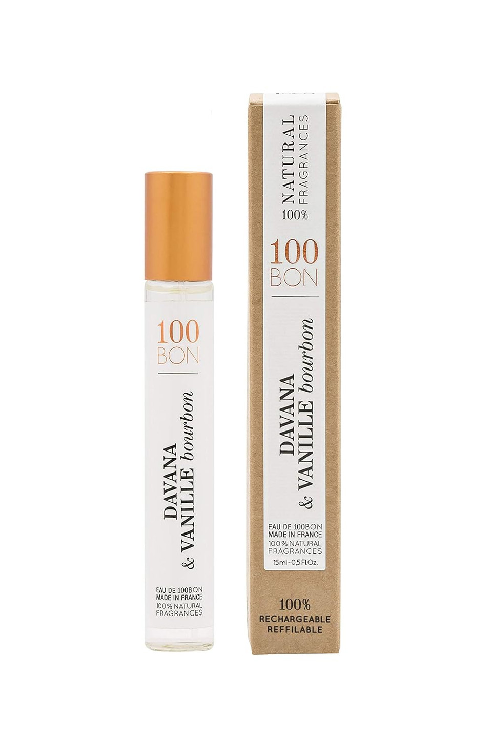100Bon Davana & Vanille Burbon  Davana & Vanilla Fragrance For Women & Men  Energizing Organic Fragrance - Fruity, Licorice & Sweet Notes Fragrance - 100% Natural Fragrance Travel Spray, 0.5 Fl Ozspray .50 Ounce