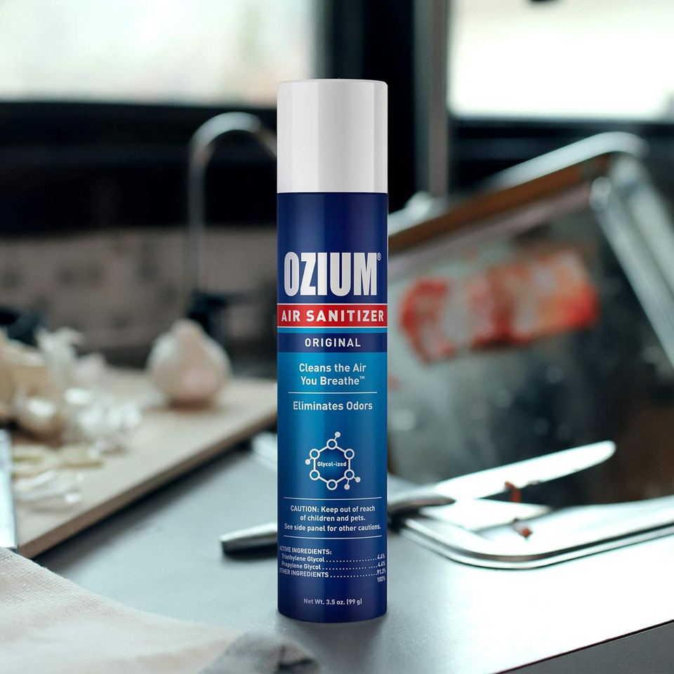 Ozium 0.8 Oz. Air Sanitizer & Odor Eliminator For Homes, Cars, Offices And More, Vanilla Scent, Pack Of 6