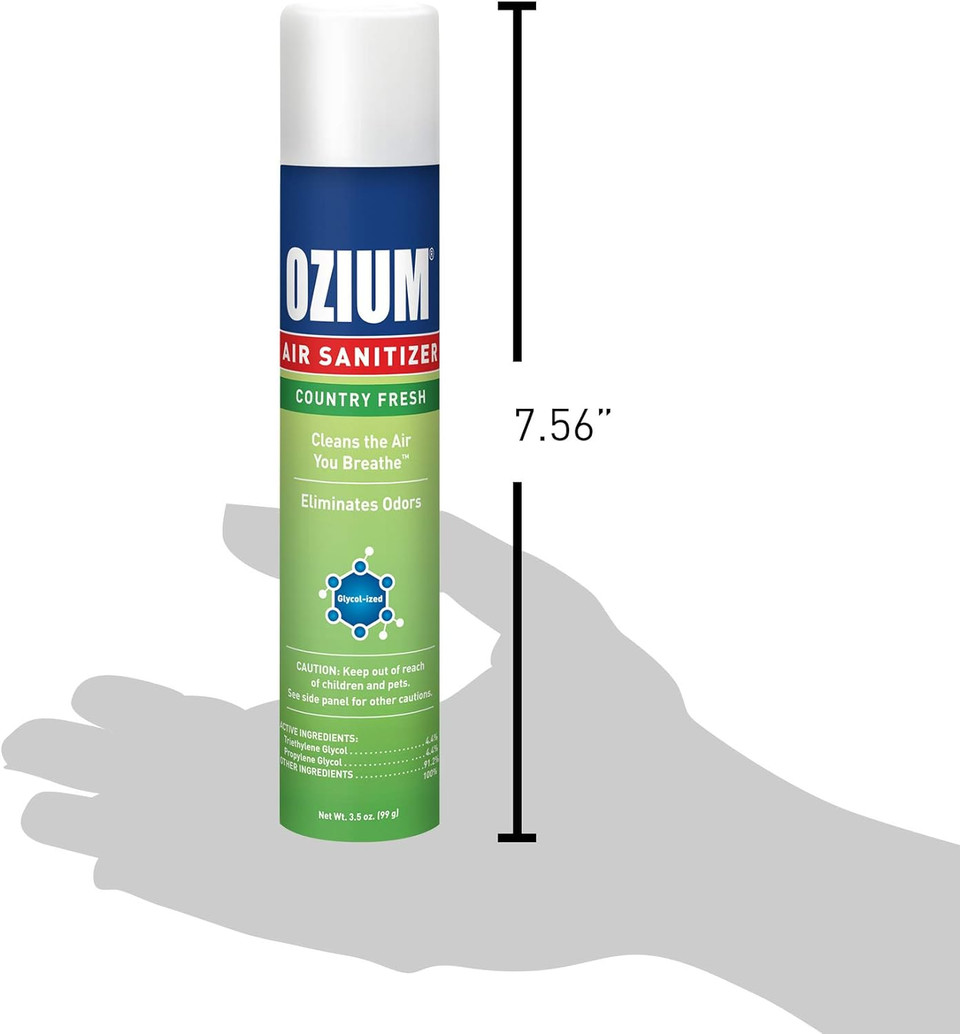 Ozium Air Sanitizer & Odor Eliminator For Homes, Cars, Offices And More, Country Fresh, 3.5 Ounce (Pack Of 4)