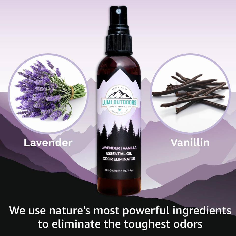 Lumi Outdoors Natural Air Freshener Spray - 3 Pack Bundle - Peppermint Vanilla, Lavender Vanilla, Orange Clove Room Sprays Lumi Outdoors Natural Air Freshener Spray - 3 Pack Bundle - Peppermint Vanilla, Lavender Vanilla, Orange Clove Room Sprays