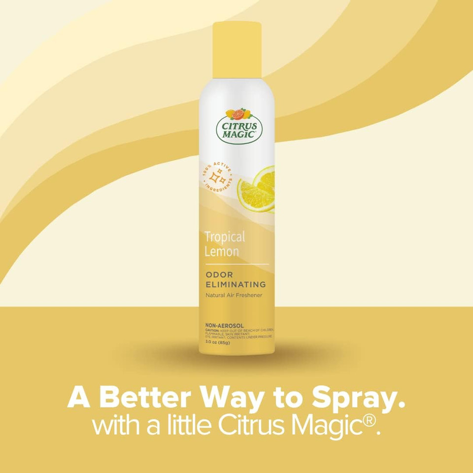 Citrus Magic Natural Odor Eliminating Air Freshener Spray, Tropical Lemon, 3-Ounce