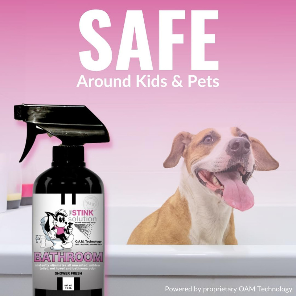 Bathroom Odor Eliminator Spray Completely & Safely Removes Human Waste, Vomit, & Other Odor Fast | Urine Remover, Toilet Spray, Bathroom Deodorizer - 2 16 Oz Bottles (Shower Fresh)