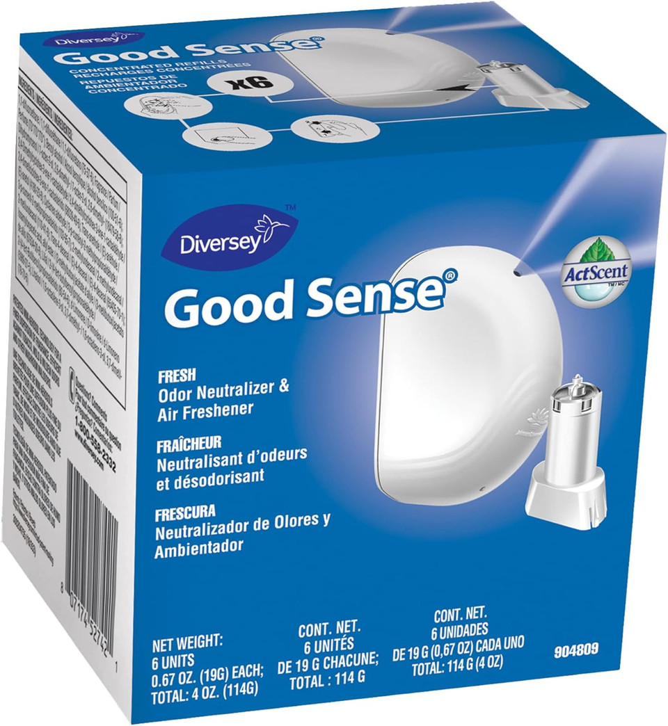 Diversey Good Sense 904809 Automatic Spray System, Odor Neutralizer And Air Freshener, 12 X 19 Gal/0.67 Oz. Cartridges, Fresh (Pack Of 12)