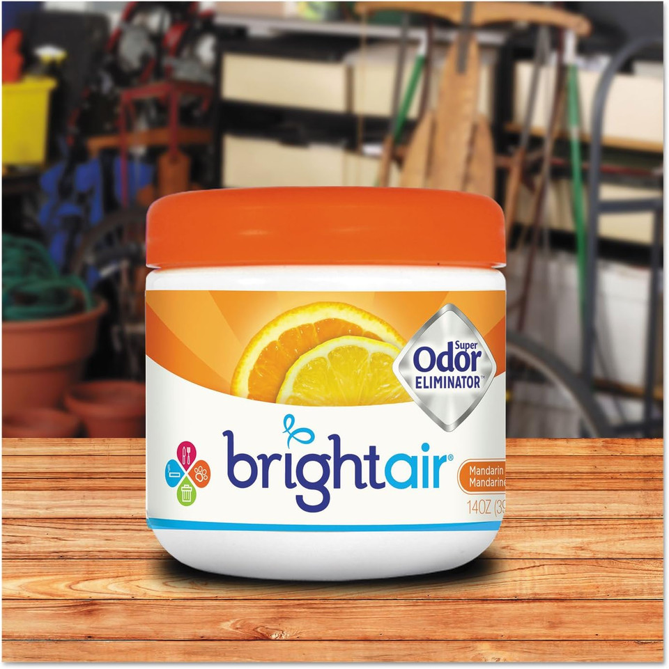 Bright Air Solid Air Freshener And Odor Eliminator, Mandarin Orange And Fresh Lemon Scent, 14 Ounces