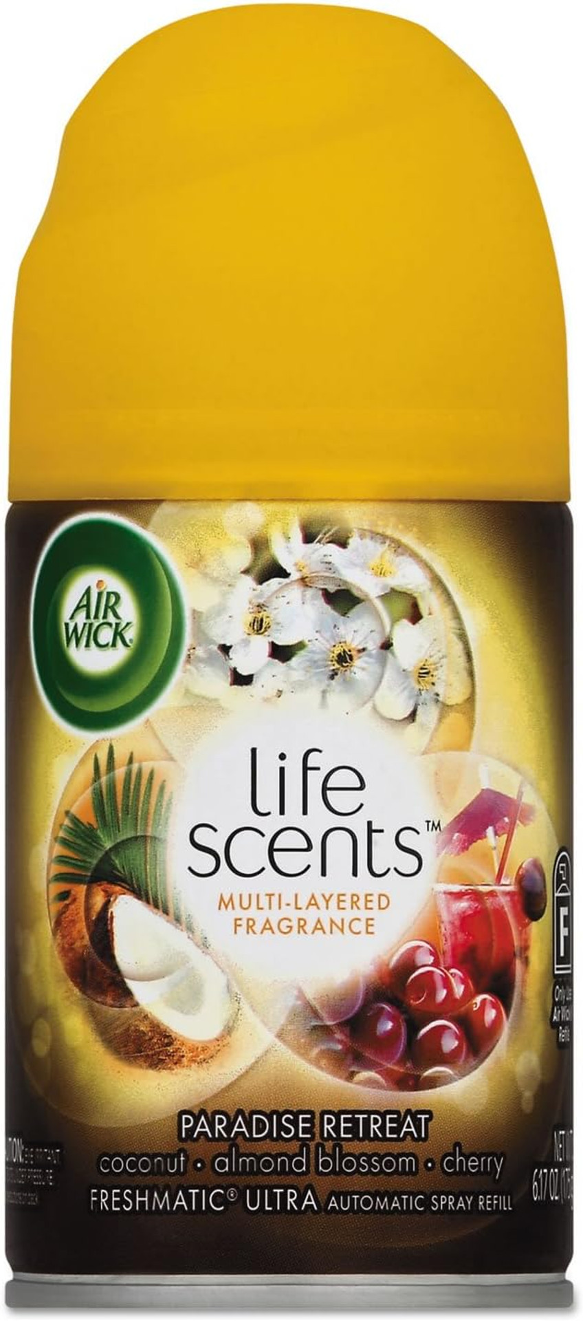 Air Wick 91099 Freshmatic Life Scents Ultra Refill, Paradise Retreat, 5.89 Oz Aerosol, 6/Carton