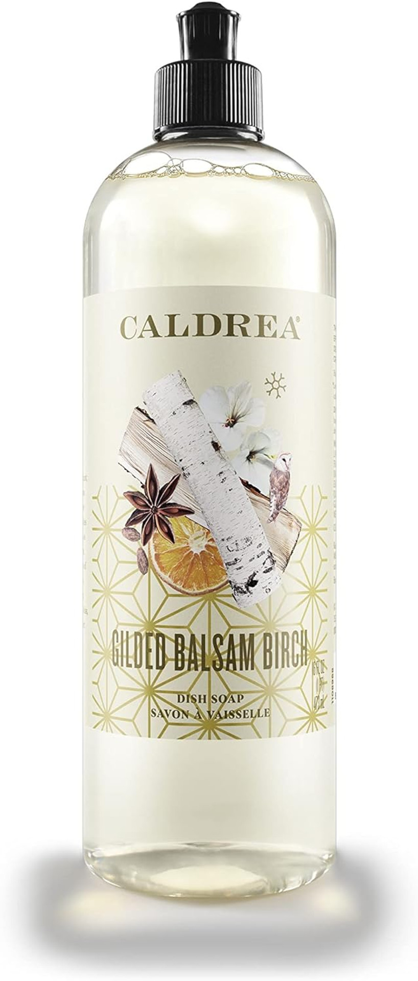 Caldrea Dish Soap, Biodegradable Dishwashing Liquid Made With Soap Bark And Aloe Vera, Gilded Balsam Birch Scent, 16 Oz
