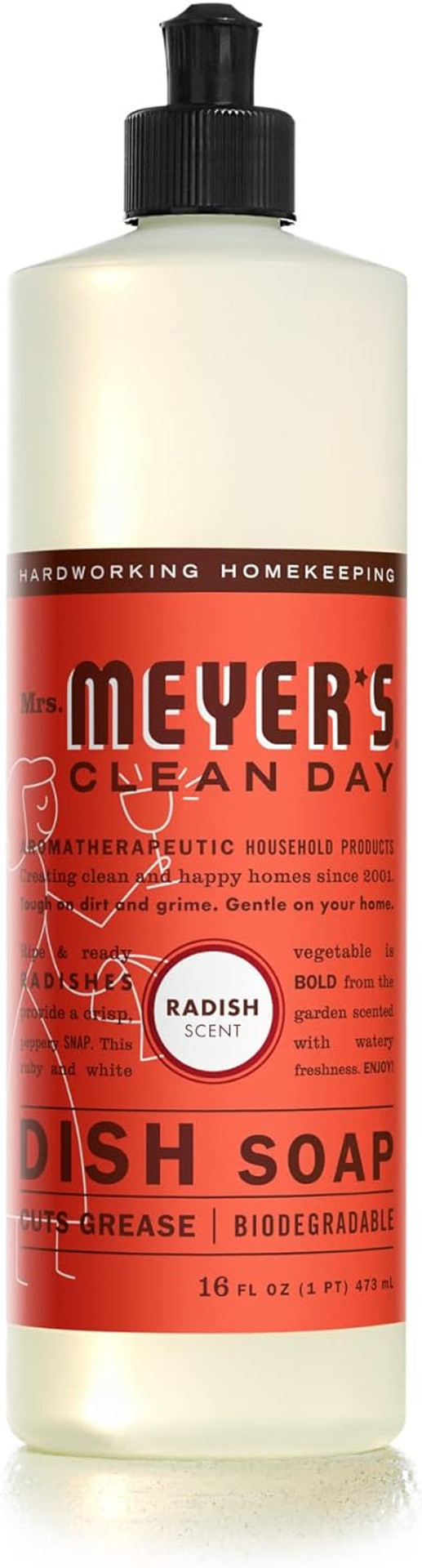 Mrs. Meyer'S Clean Day Liquid Dish Soap, Biodegradable Formula, Radish, 16 Fl. Oz