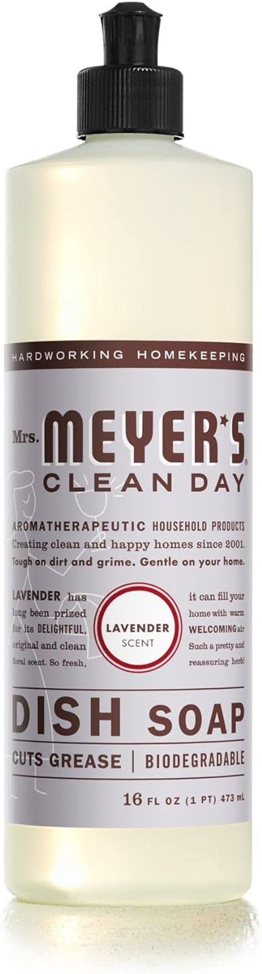 Mrs. Meyer'S Clean Day Liquid Dish Soap, Cruelty Free Formula, Lavender Scent, 16 Oz
