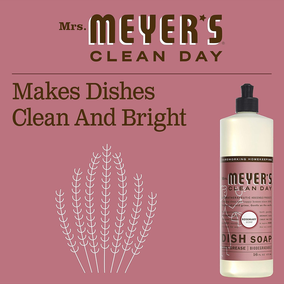 Mrs. Meyer'S Clean Day Liquid Dish Soap, Lavender Scent, 16 Ounce Bottle