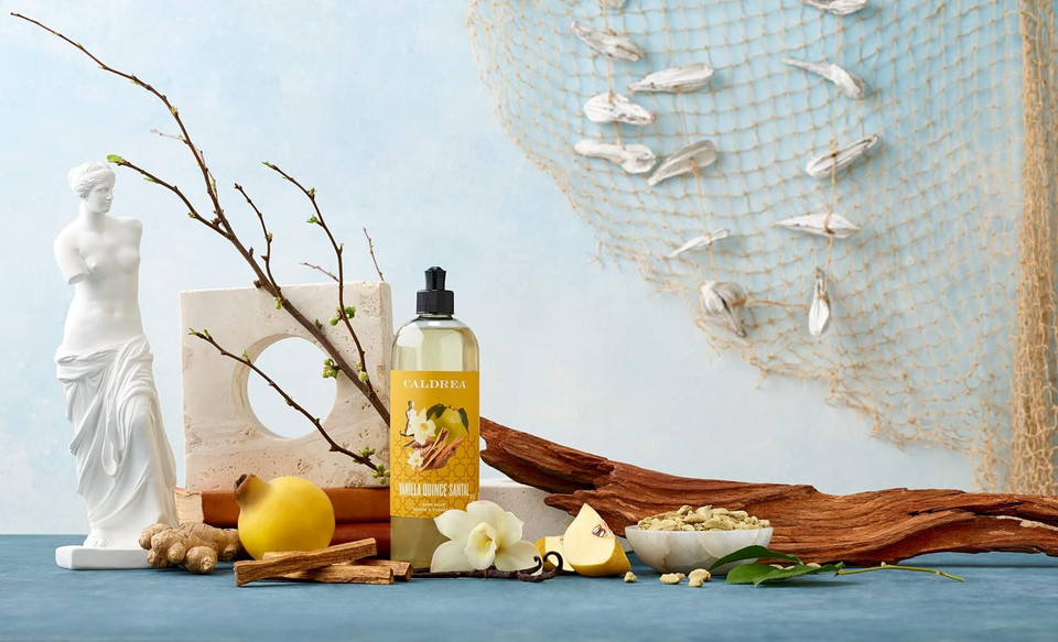 Caldrea Dish Soap, Dishwashing Liquid Made With Soap Bark, Aloe Vera And Cardamom Seed Oil, Vanilla Quince Santal Scent, 16 Oz