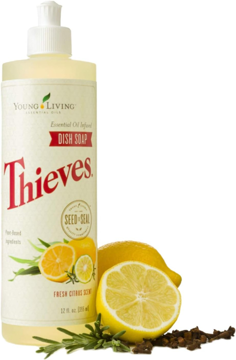 Thieves Oil Infused Dish Soap 2Pk Of 12Fl.Oz Bottles By Young Living Essential Oils - Gentle On Hands, And Has A Fresh, Citrus Scent - Soap Dispenser, Bathroom Accessories