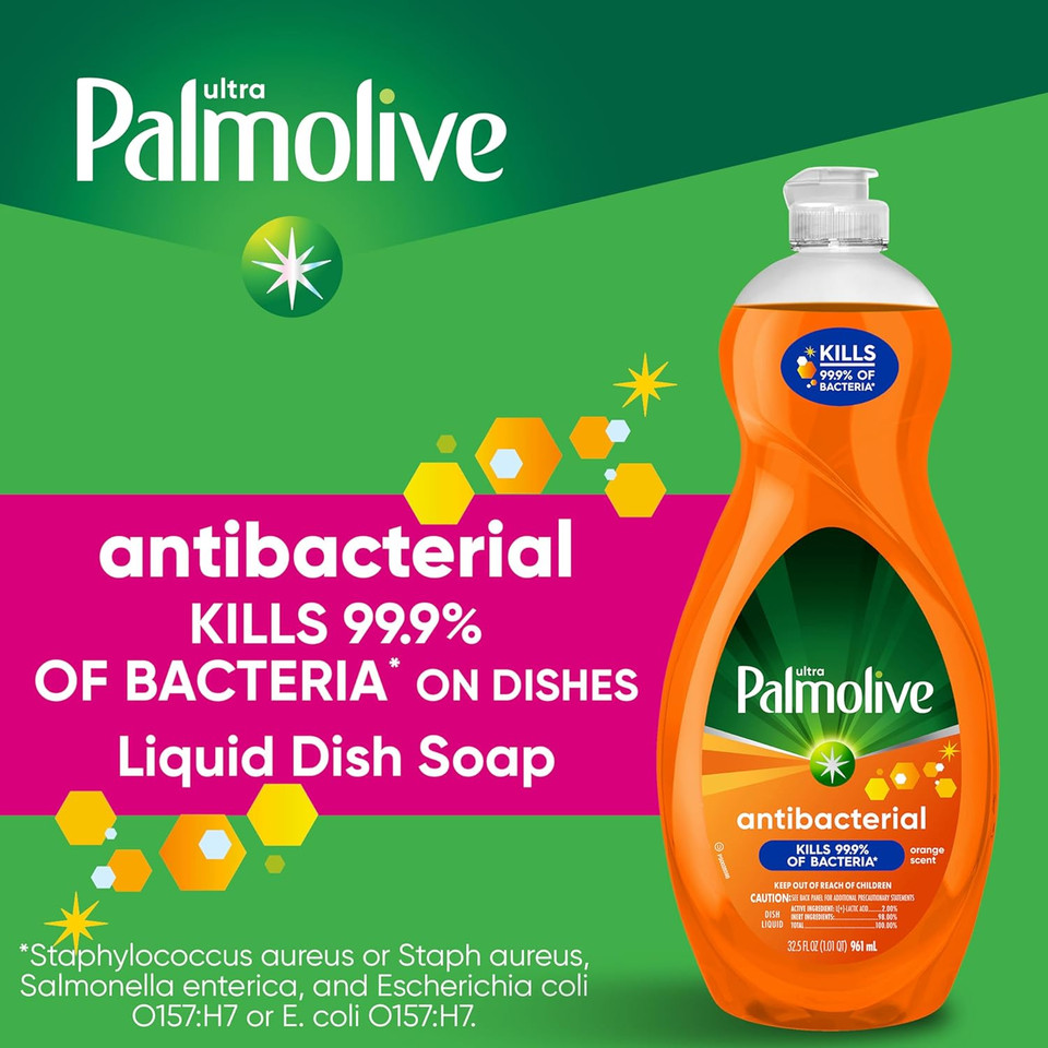 Palmolive Ultra Dish Liquid, Orange, Antibacterial, 32.5 Fl Oz (Pack Of 1)
