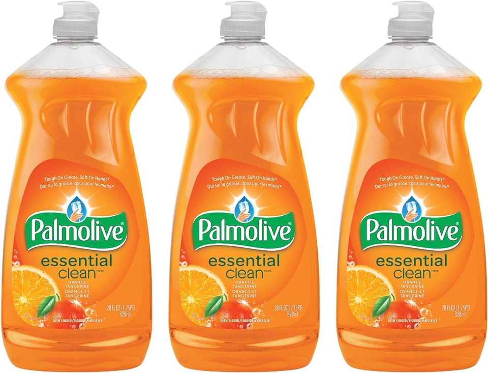 Palmolive Essential Clean Dishwashing Liquid Value Pack, Orange Tangerine - 28 Fl Oz / 828 Ml X 3 Pack