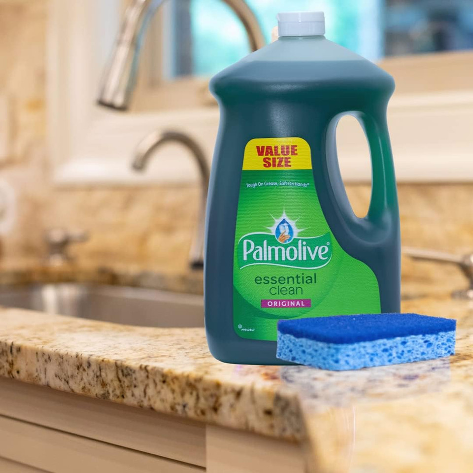 Palmolive Dish Washing Liquid, Dish Detergent Bundled With Scotch Brite Non Scratch Sponge 90Z Original